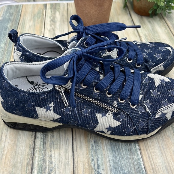 ⭐️Therafit Sienna Prints Women's Side Zip Sport Casual Shoe sneaker size 9 stars - Picture 7 of 10